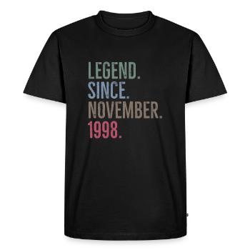 Légende depuis novembre 1998 - T-shirt Premium bio Homme - noir - Devant - Nico (187cm)