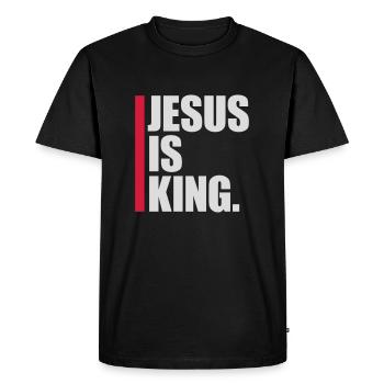 jesus is king quote - Men's Premium Organic T-Shirt - black - Front - Nico (187cm)