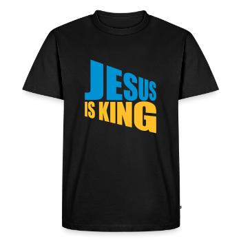jesus is king quote - Men's Premium Organic T-Shirt - black - Front - Nico (187cm)