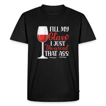 Remplir mon verre Je viens de divorcer ce cul divorcé m - T-shirt Premium bio Homme - noir - Devant - Nico (187cm)
