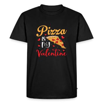 La pizza est ma fête à thème Valentine Pizza Lover - T-shirt Premium bio Homme - noir - Devant - Nico (187cm)