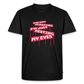 je ne dors pas Citation - T-shirt Premium bio Homme - noir - Devant - Nico (187cm)