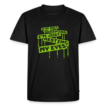 je ne dors pas Citation - T-shirt Premium bio Homme - noir - Devant - Nico (187cm)