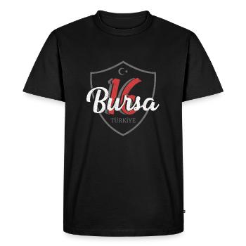 Bursa - T-shirt Premium bio Homme - noir - Devant - Nico (187cm)