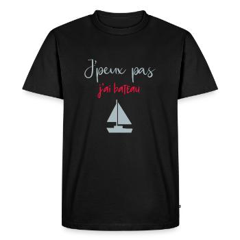 J’peux pas j’ai bateau - T-shirt Premium bio Homme - noir - Devant - Nico (187cm)