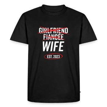 Girlfriend Fiancée Wife Est 2023 - Men's Premium Organic T-Shirt - black - Front - Nico (187cm)
