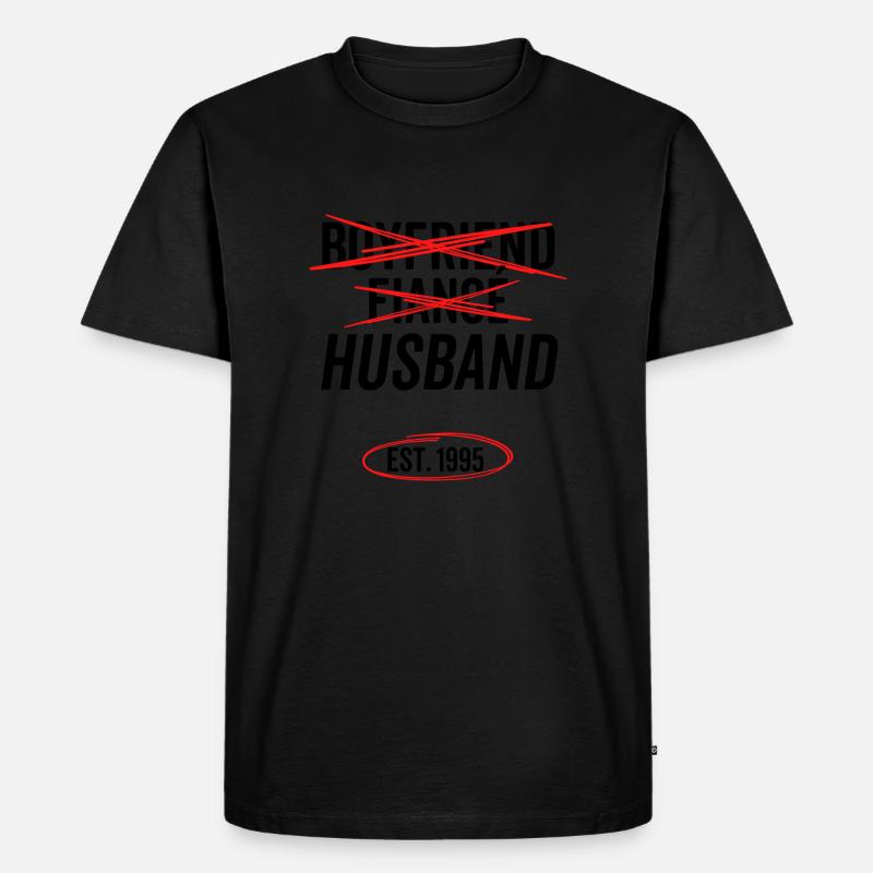 Freund Verlobter Ehemann Est 1995 - Männer Premium Bio T-Shirt - Schwarz