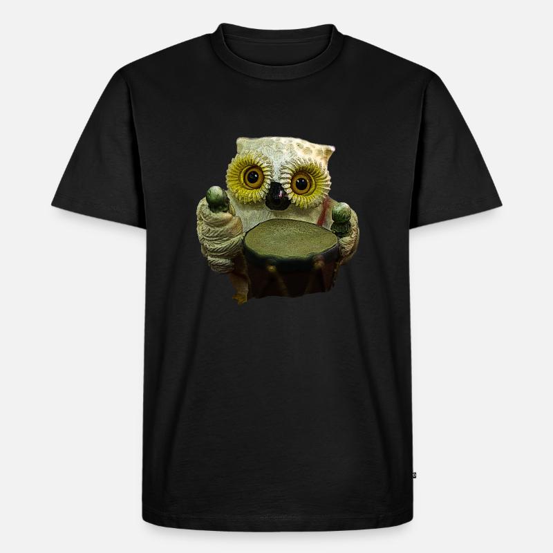Eule Eule - Männer Premium Bio T-Shirt - Schwarz