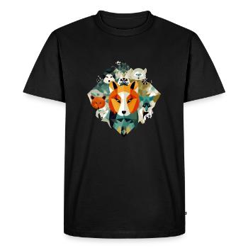 Les animaux géométriques n 2 - T-shirt Premium bio Homme - noir - Devant - Nico (187cm)