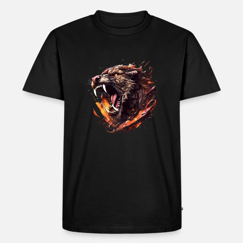 Säbelzahntiger - Sabertooth v4 - Männer Premium Bio T-Shirt - Schwarz