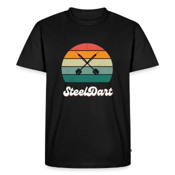 Flèches de fléchettes en acier rétro - T-shirt Premium bio Homme - noir - Devant - Nico (187cm)