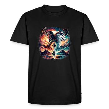 Le choc des dieux de Midgard - Vikings Fantasy - T-shirt Premium bio Homme - noir - Devant - Nico (187cm)
