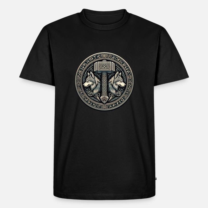 Mjölnir - Männer Premium Bio T-Shirt - Schwarz