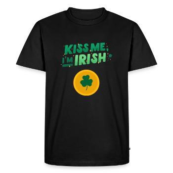 Kiss me Irish St. Patrick’s Day ou Festival - T-shirt Premium bio Homme - noir - Devant - Nico (187cm)