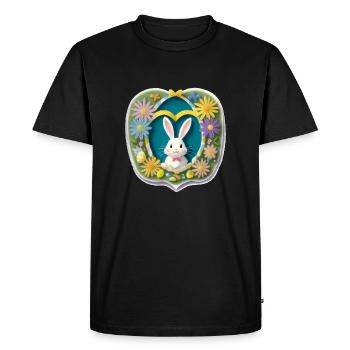 Easter Bunny Easter Motif - Men's Premium Organic T-Shirt - black - Front - Nico (187cm)