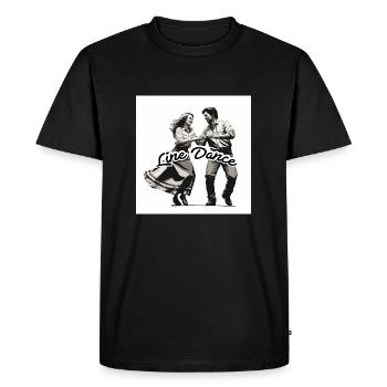 Line Dance - People who like to dance - Men's Premium Organic T-Shirt - black - Front - Nico (187cm)