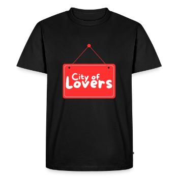 City of lovers - Men's Premium Organic T-Shirt - black - Front - Nico (187cm)