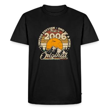 Made in 2006 Cadeau anniversaire 2006 Rétro 2006 - T-shirt Premium bio Homme - noir - Devant - Nico (187cm)
