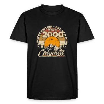 Made in 2000 Birthday Gift 2000 Retro 2000 - Men's Premium Organic T-Shirt - black - Front - Nico (187cm)