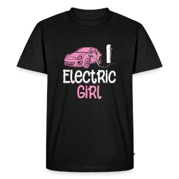 Electric Girl Electric Vehicle EV Driver - Men's Premium Organic T-Shirt - black - Front - Nico (187cm)
