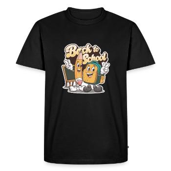 Back to School - Men's Premium Organic T-Shirt - black - Front - Nico (187cm)