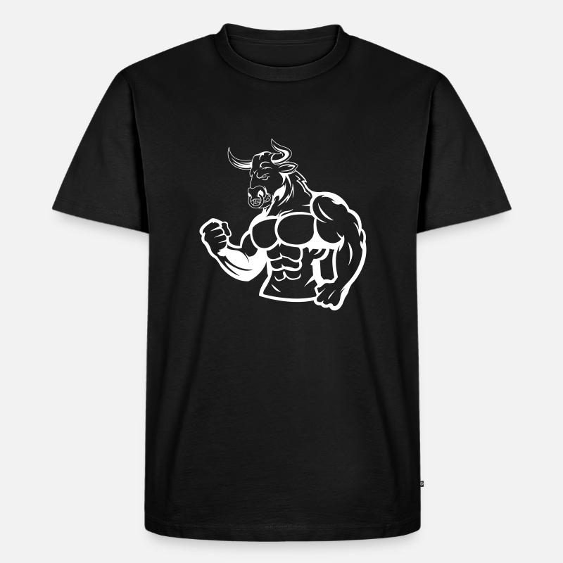 stier 1 - Männer Premium Bio T-Shirt - Schwarz