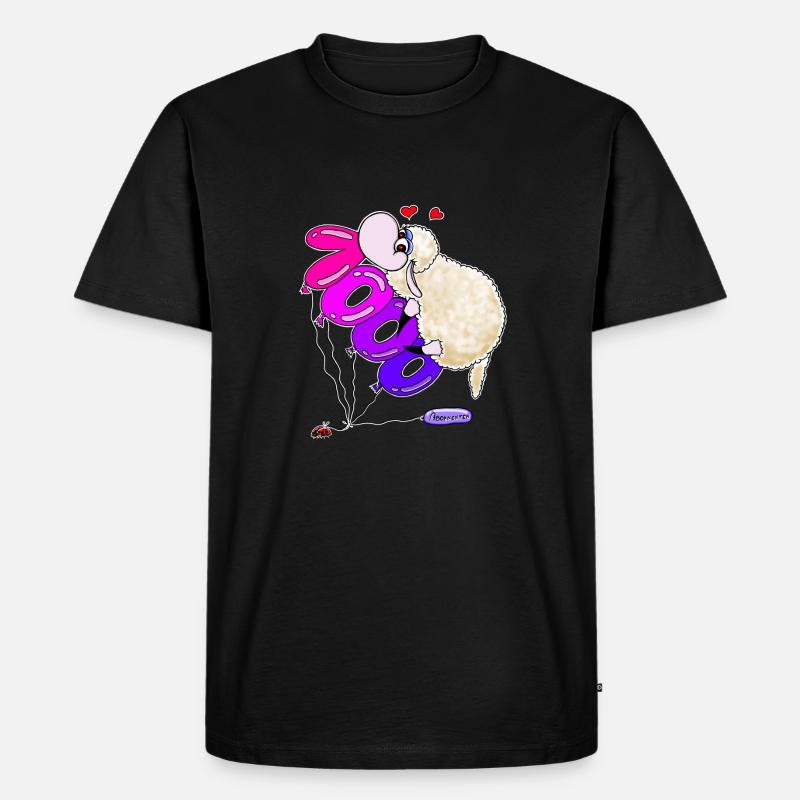 Wolly Sheepling 1000 Abonnenten - Männer Premium Bio T-Shirt - Schwarz