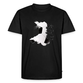 Carte du Pays de Galles encadrée vrai football EN - T-shirt Premium bio Homme - noir - Devant - Nico (187cm)