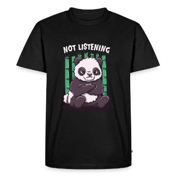 Not listening funny sarcastic humor -sarcasmu - Men's Premium Organic T-Shirt - black - Front - Nico (187cm)