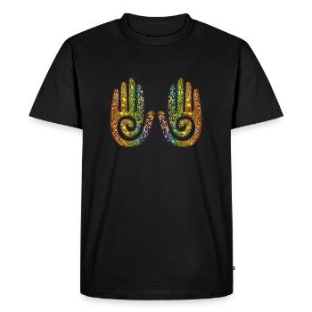 Énergie de guérison spirales mains - ornement - T-shirt Premium bio Homme - noir - Devant - Nico (187cm)