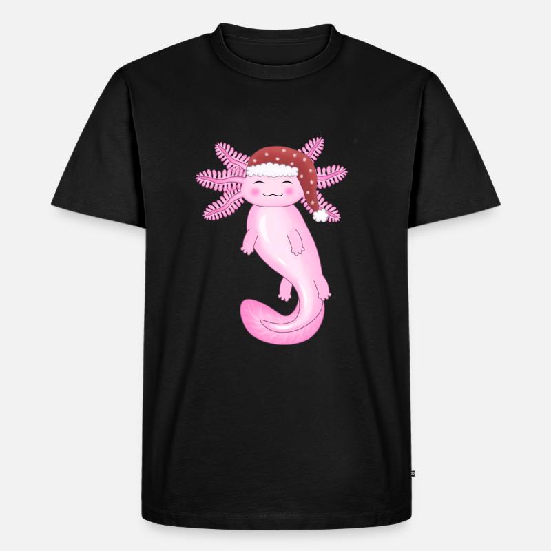 Mignon axolotl de Noël - T-shirt Premium bio Homme - noir