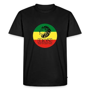 Lion of Judah - Jah Rastafarian Reggae Roots Shirt - Men's Premium Organic T-Shirt - black - Front - Nico (187cm)