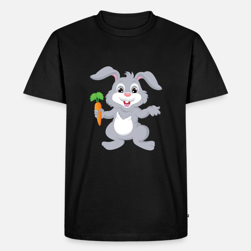 Hase - Rabbit - Design - Männer Premium Bio T-Shirt - Schwarz