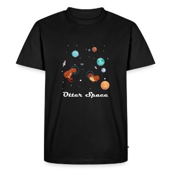 Otter Space Shirt for Space Explorers - Men's Premium Organic T-Shirt - black - Front - Nico (187cm)