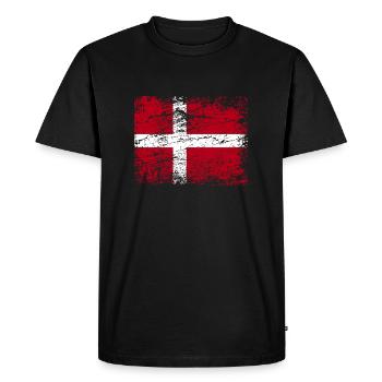 Danemark Drapeau Vintage Copenhague UE Danois - T-shirt Premium bio Homme - noir - Devant - Nico (187cm)