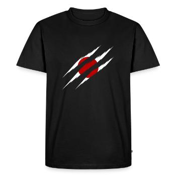 Drapeau du Japon à gratter - T-shirt Premium bio Homme - noir - Devant - Nico (187cm)