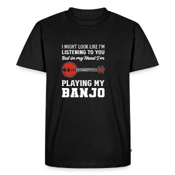 Play banjo. Instrumentalist Gift - Men's Premium Organic T-Shirt - black - Front - Nico (187cm)