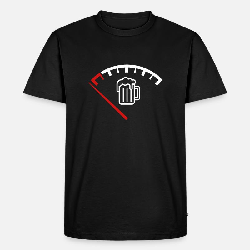 Bier Tankanzeige - Bierometer - Männer Premium Bio T-Shirt - Schwarz