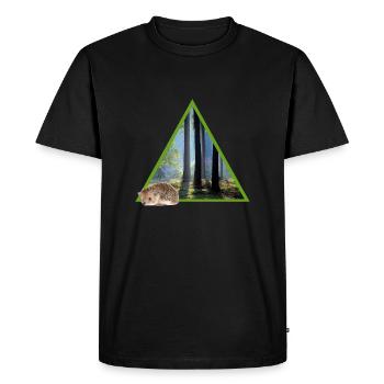 forest 52 with hedgehog - Men's Premium Organic T-Shirt - black - Front - Nico (187cm)