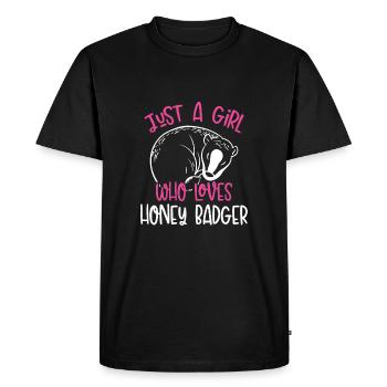 Juste une fille qui aime le blaireau - T-shirt Premium bio Homme - noir - Devant - Nico (187cm)