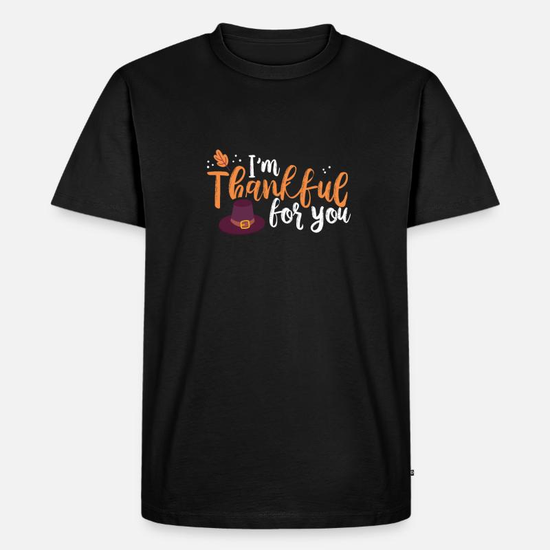 Ich Bin dir Dankbar Thanksgiving - Männer Premium Bio T-Shirt - Schwarz