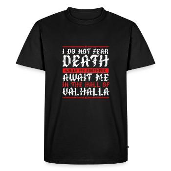 Attendez-vous à moi à Valhalla - T-shirt Premium bio Homme - noir - Devant - Nico (187cm)