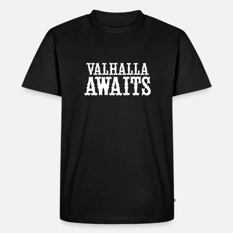 Walhalla Wartet - Männer Premium Bio T-Shirt - Schwarz