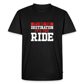 Ce n’est pas la destination, c’est le trajet - T-shirt Premium bio Homme - noir - Devant - Nico (187cm)