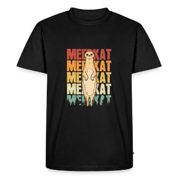 Suricates vintage - T-shirt Premium bio Homme - noir - Devant - Nico (187cm)