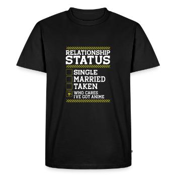 Statut de la relation - T-shirt Premium bio Homme - noir - Devant - Nico (187cm)