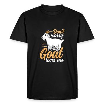 Ma chèvre m’aime - T-shirt Premium bio Homme - noir - Devant - Nico (187cm)