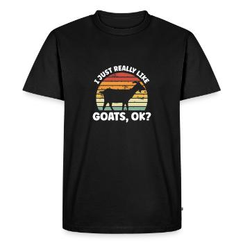 I just like goats a lot - Men's Premium Organic T-Shirt - black - Front - Nico (187cm)