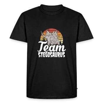 Équipe Stegosaurus Retro Sun - T-shirt Premium bio Homme - noir - Devant - Nico (187cm)