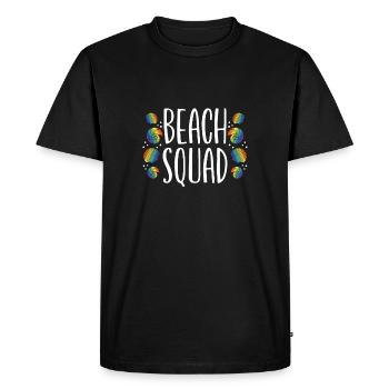 Beach troupe - Men's Premium Organic T-Shirt - black - Front - Nico (187cm)
